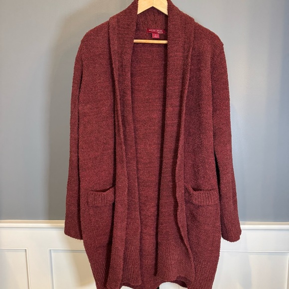Barefoot Dreams Sweaters - Barefoot Dreams Women CozyChic Cali Cardigan Size M Maroon Long Open Front